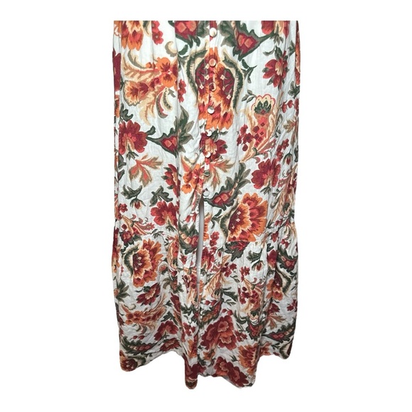 Abercrombie & Fitch Linen Blend Floral Button Front Maxi Dress XS Summer Boho - Picture 7 of 11